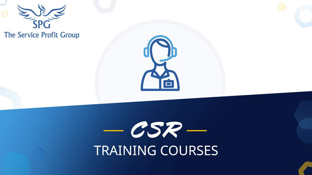Graphic card for The Service Profit Group's CSR Training Course, showing icon of a Customer Service Representative